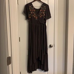 💕Floral boho dress asymmetrical hem